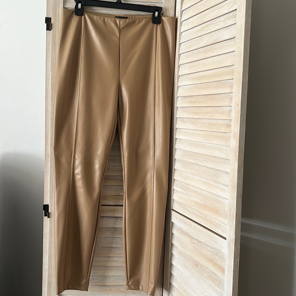 Faux leather pull on pants